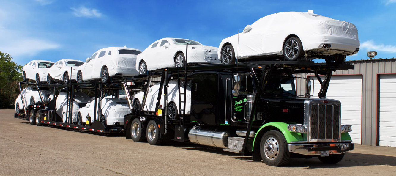 Photo of incredibly awesome car hauler with 9 new vehicles